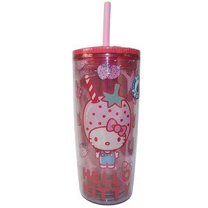 SANRIO Hello Kitty Strawberries PlasticTravel Tumbler